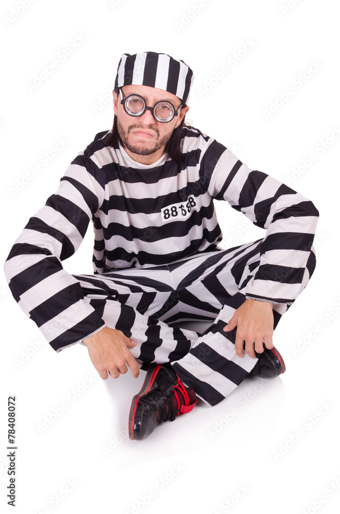 Prison inmate isolated on the white background Prison inmate isolated on the white background