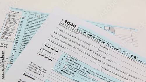Wallpaper Mural Tax accounting form 1040. Finance concept Torontodigital.ca