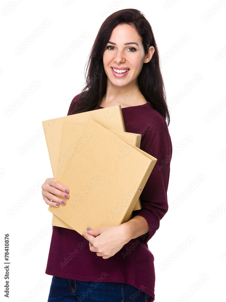 Woman hold with folder Woman hold with folder