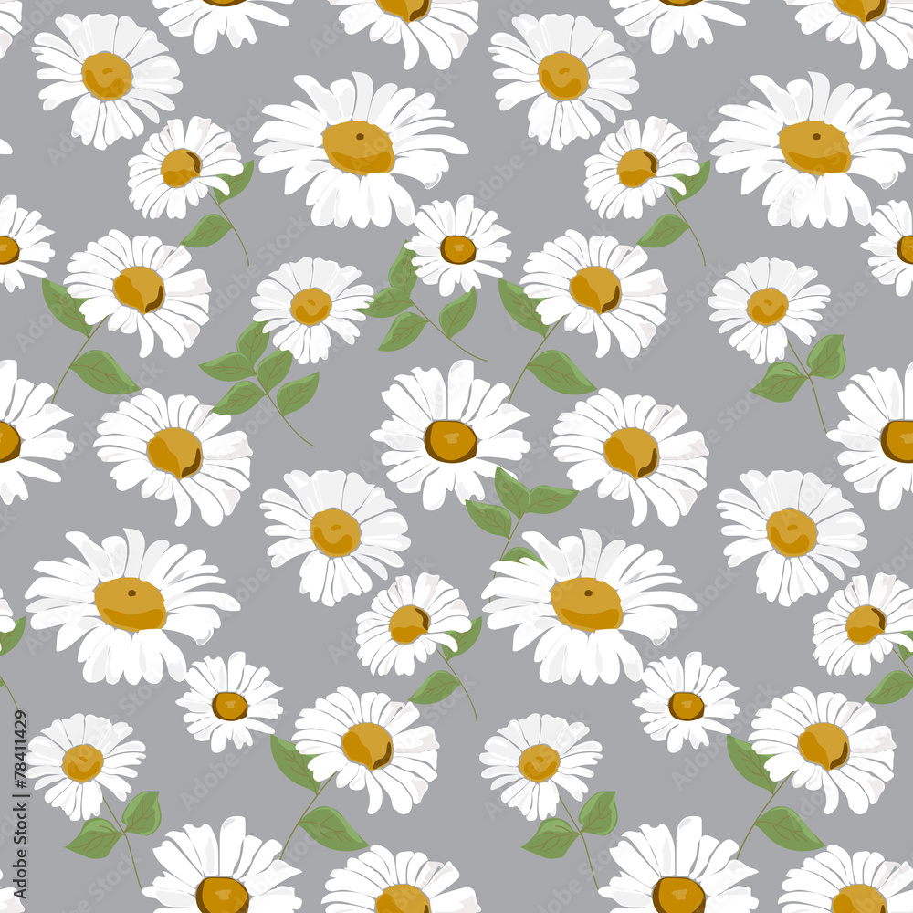 daisy seamless pattern on black Background daisy seamless pattern on black Background