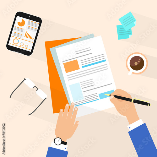 Business man document signing up contract agreement, Businessman