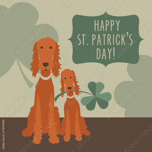 Happy St. Patricks Day funny Irish setters