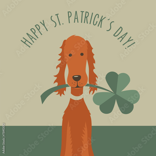 Happy St. Patricks Day funny Irish setter