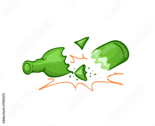 Broken bottle glass