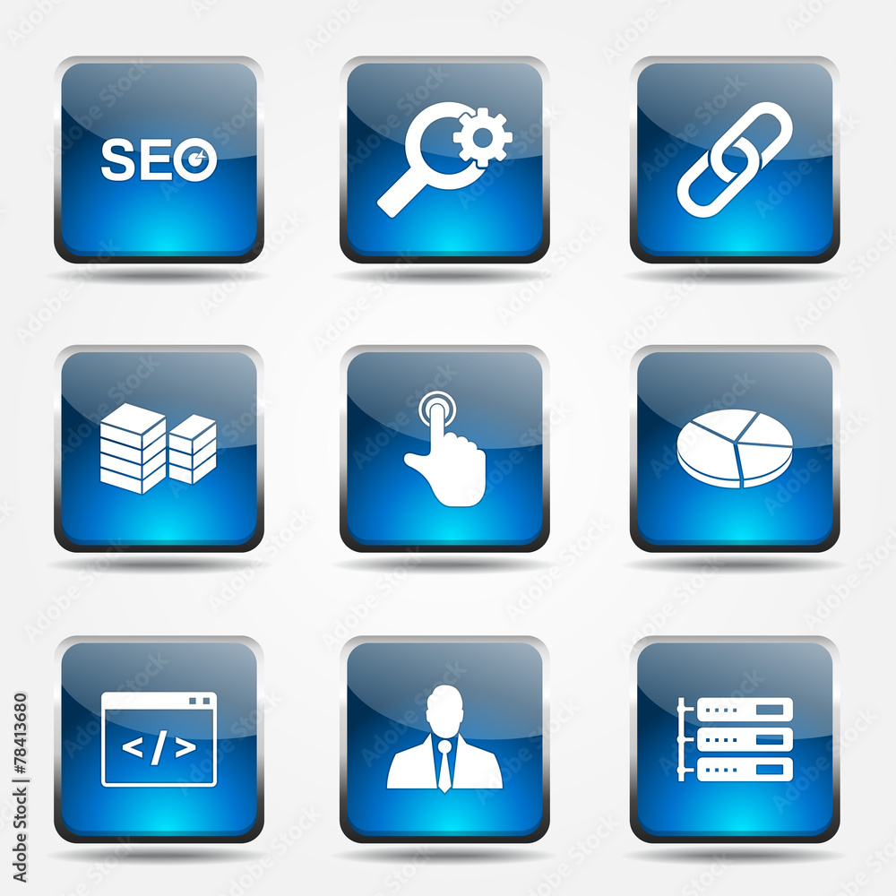 SEO Internet Sign Square Vector Blue Icon Design Set 11 SEO Internet Sign Square Vector Blue Icon Design Set 11