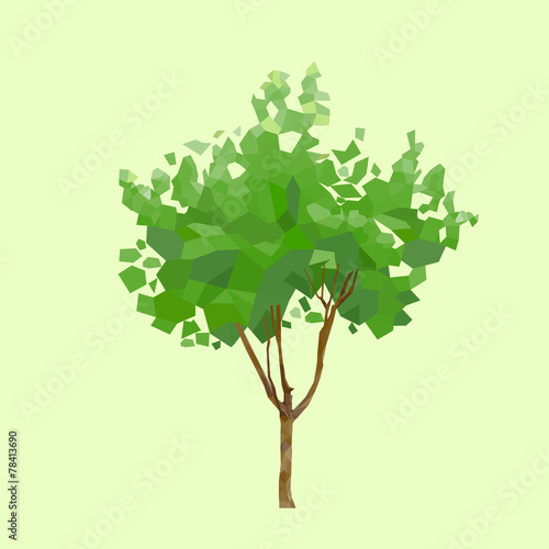 tree green leaves polygon graphic vector