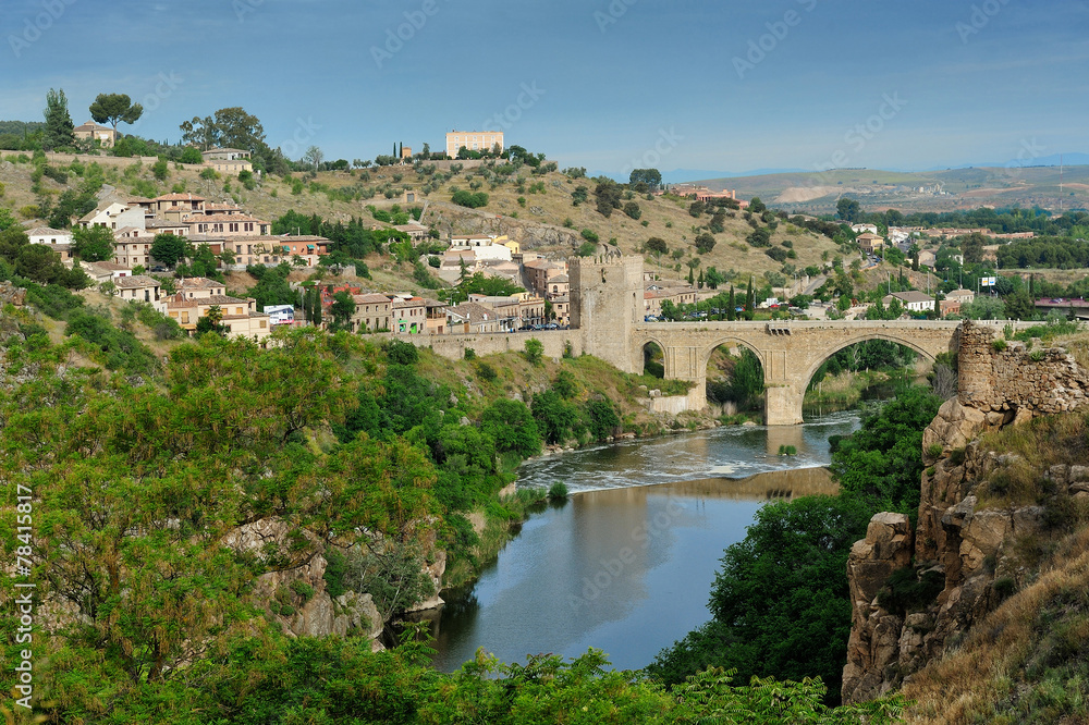 Tajo river and the Alcantara bridge, Toledo, Spain