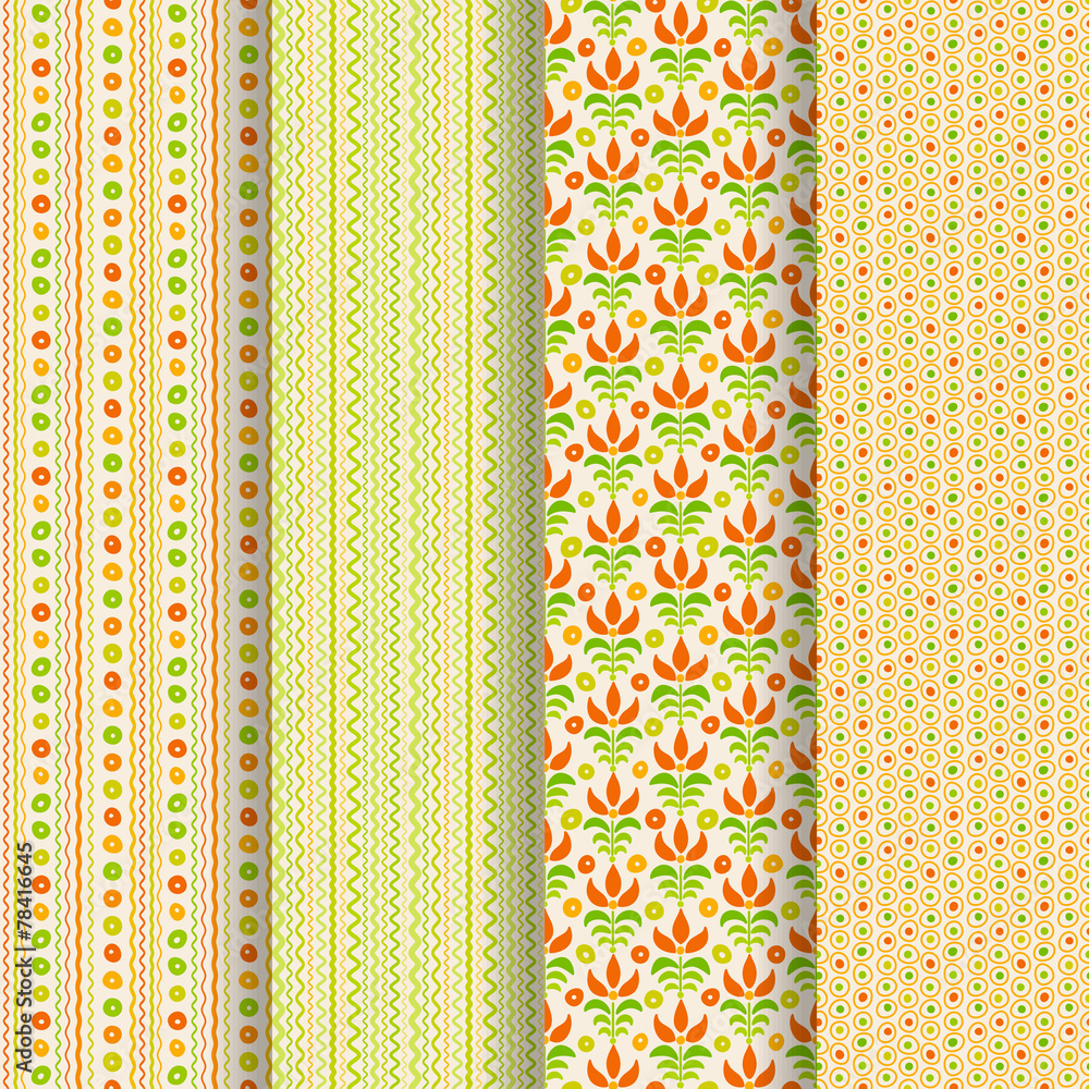 Set of 4 seamless patterns Set of 4 seamless patterns