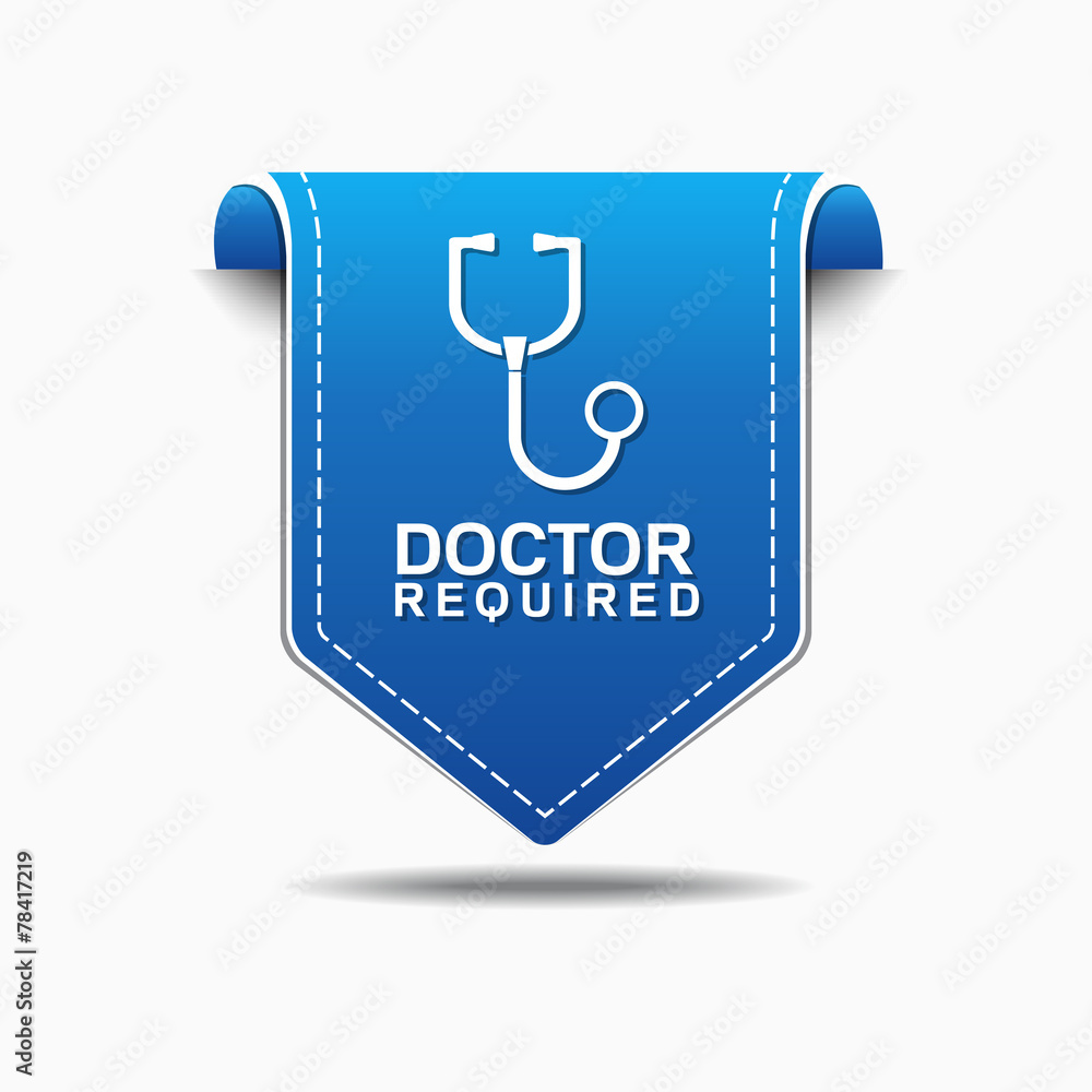 Doctor Required Blue Vector Icon Design