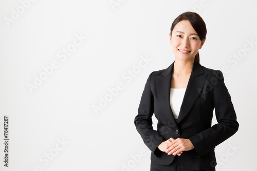 asian businesswoman on white backgroound photo