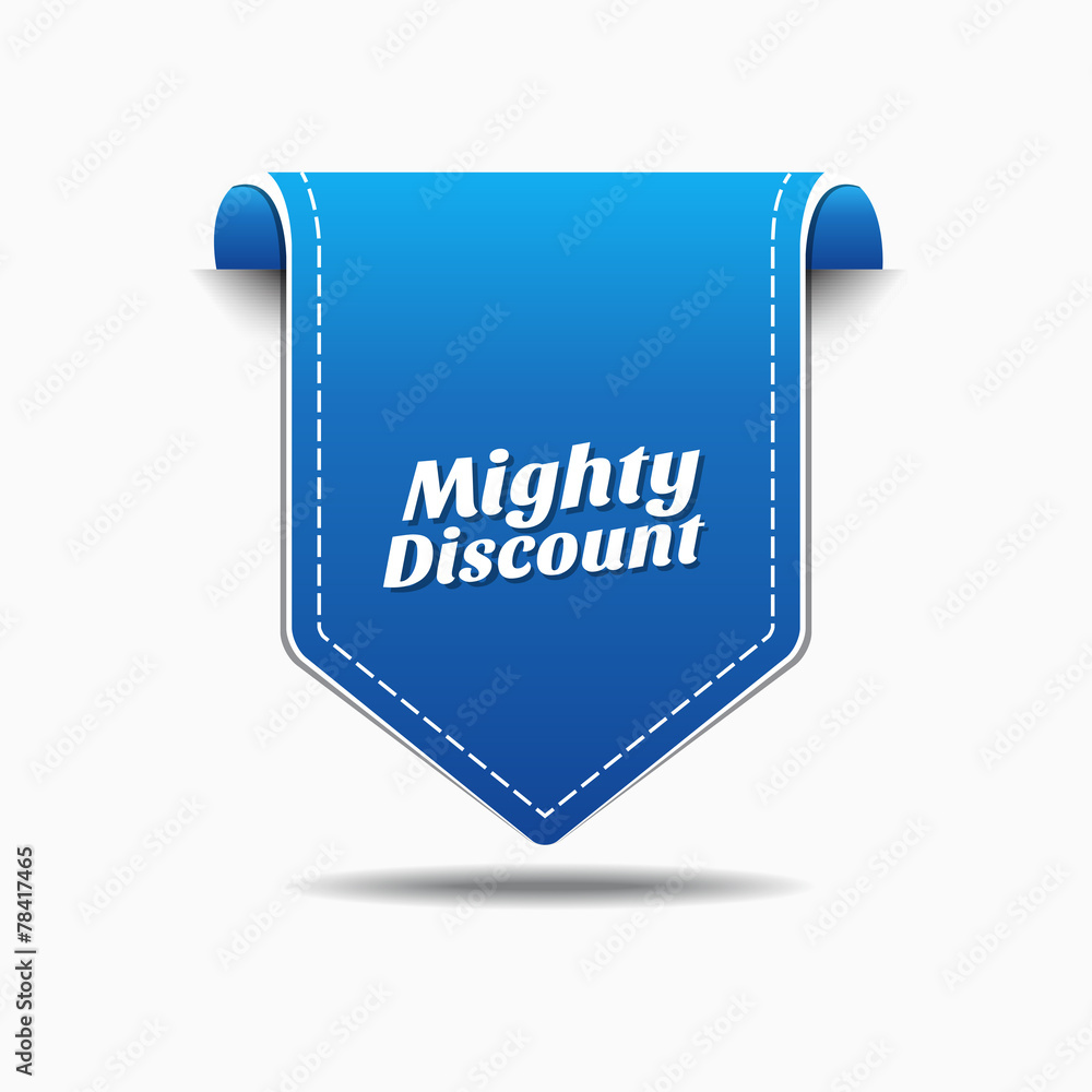 Mighty Discount Blue Vector Icon Design Mighty Discount Blue Vector Icon Design