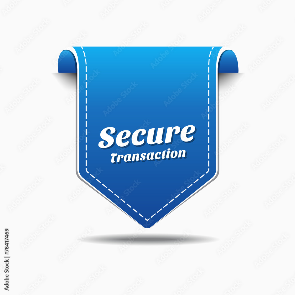 Secure Transaction Blue Vector Icon Design Secure Transaction Blue Vector Icon Design