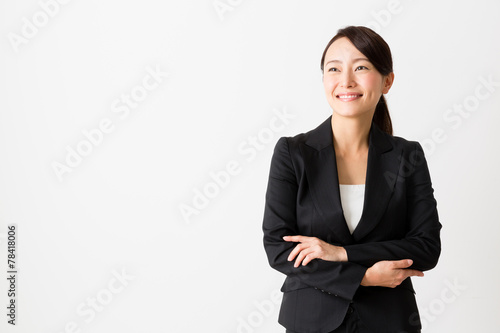 asian businesswoman on white backgroound