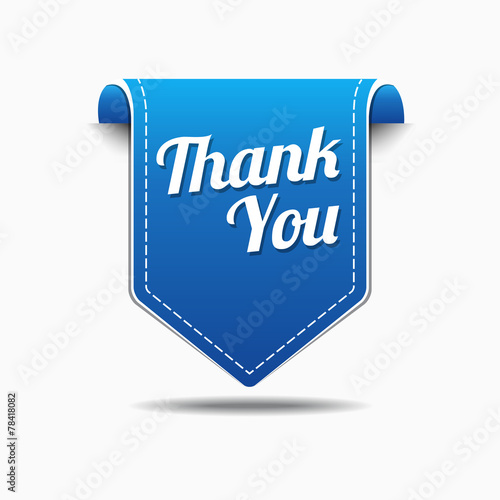 Thank You Blue Vector Icon Design