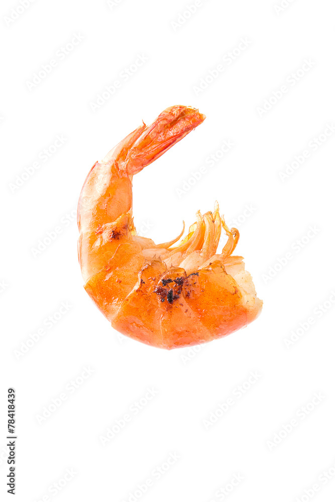 Grilled shrimp isolated on white Grilled shrimp isolated on white