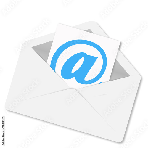 Envelope with shadow mail vector illustration