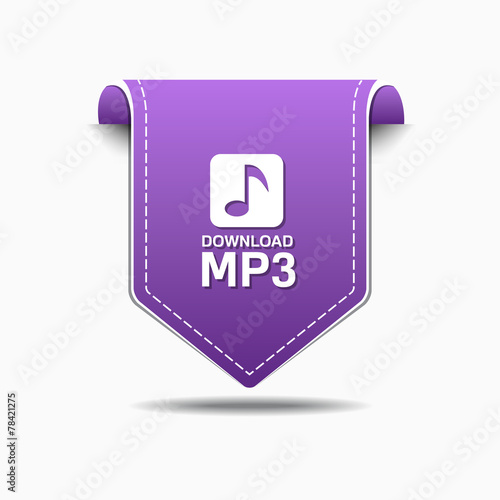 MP3 Download Purple Vector Icon Design