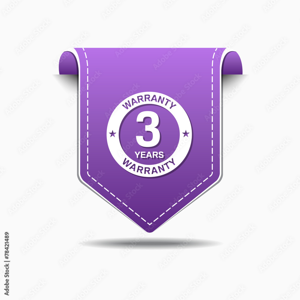3 Years Warranty Purple Vector Icon Design 3 Years Warranty Purple Vector Icon Design