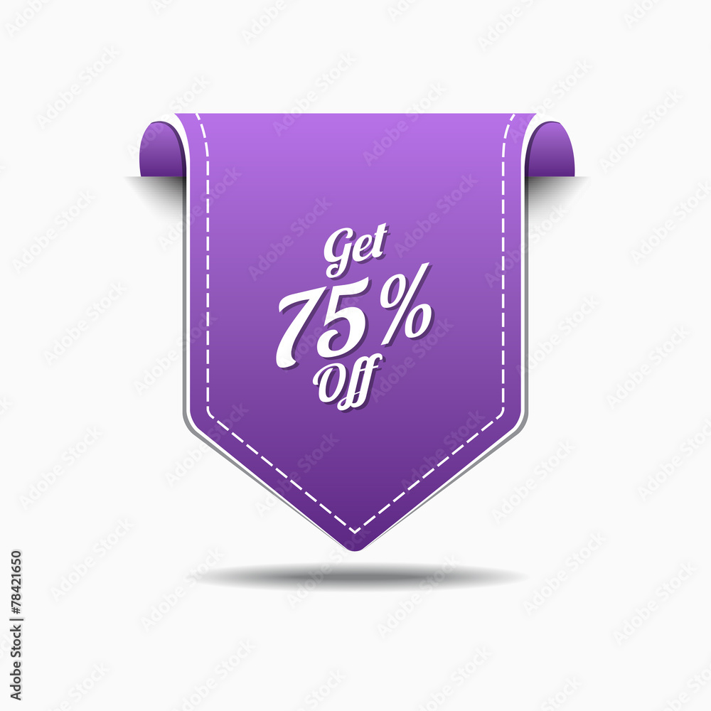 Get 75 Percent Purple Vector Icon Design Get 75 Percent Purple Vector Icon Design