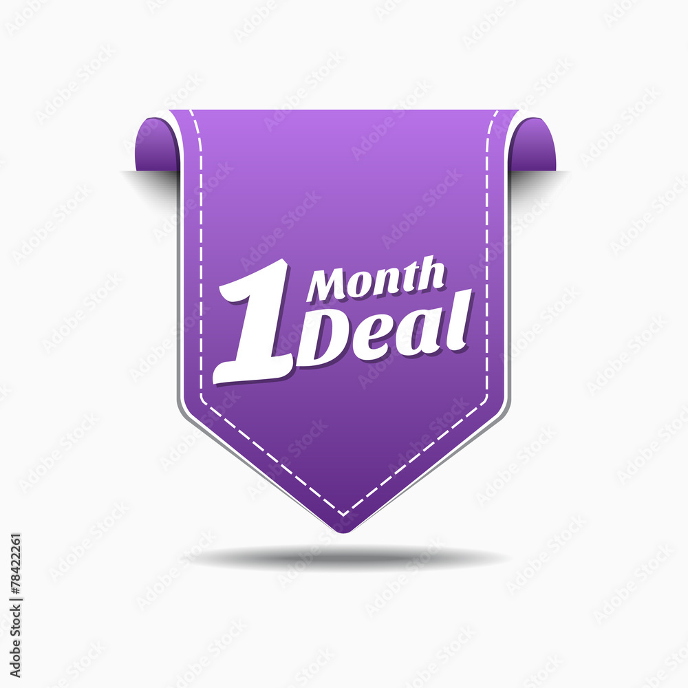 1 Month Deal Purple Vector Icon Design 1 Month Deal Purple Vector Icon Design