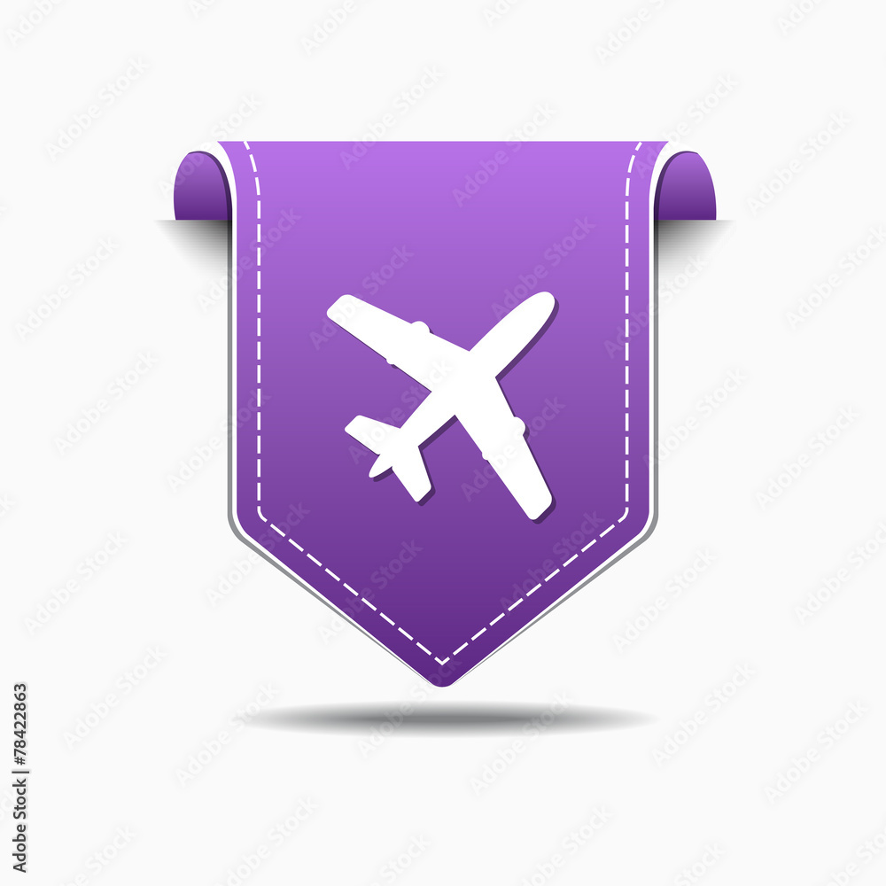 Obraz premium Airplane Sign Purple Vector Icon Design