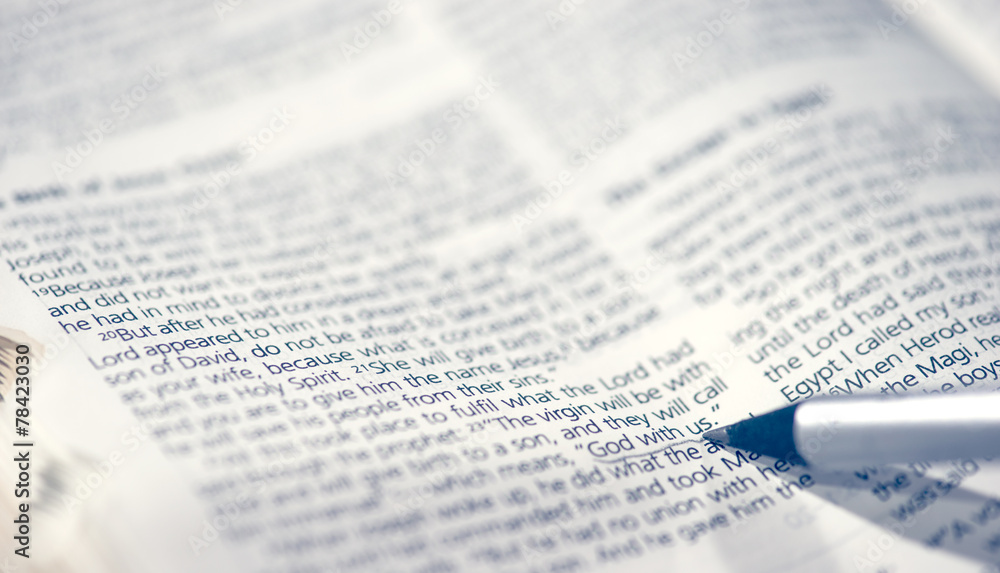 Detail closeup zoom God with us scripture in bible verse Detail closeup zoom God with us scripture in bible verse