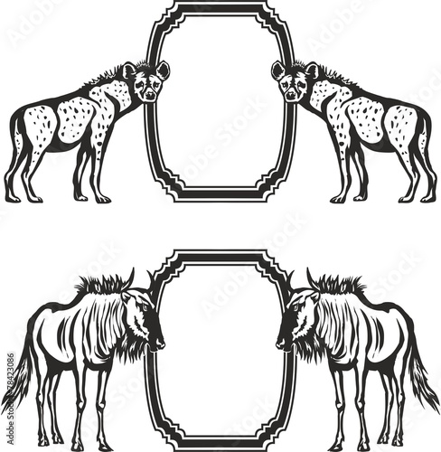 Frame with animals of Africa