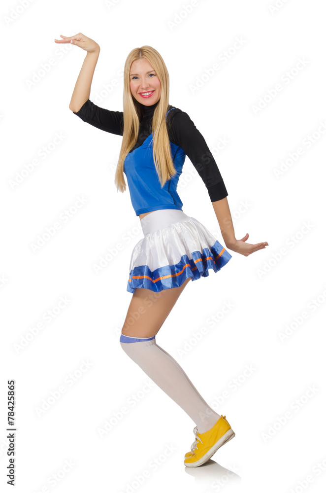 Cheerleader isolated on the white background Cheerleader isolated on the white background