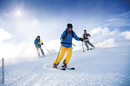 Drei Skifahrer