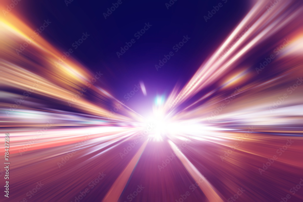 Abstract image of night traffic in the city.