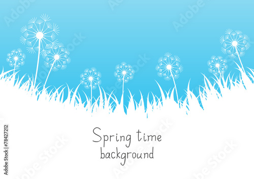 Blue spring background with place for text