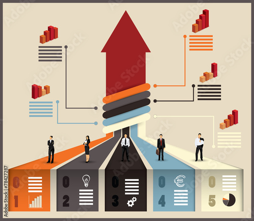 Business team flow chart infographic