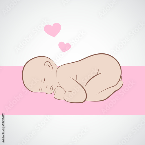 schlafendes baby rosa