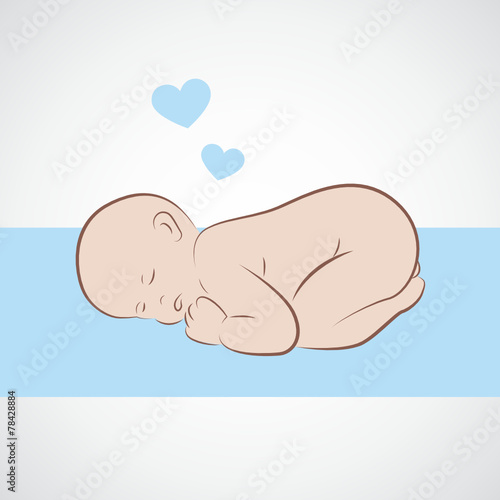 schlafendes baby blau