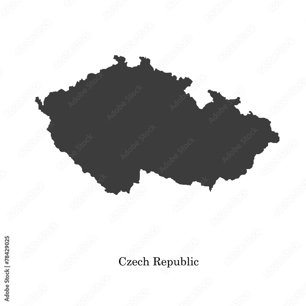 Black map of Czech Republic for your design