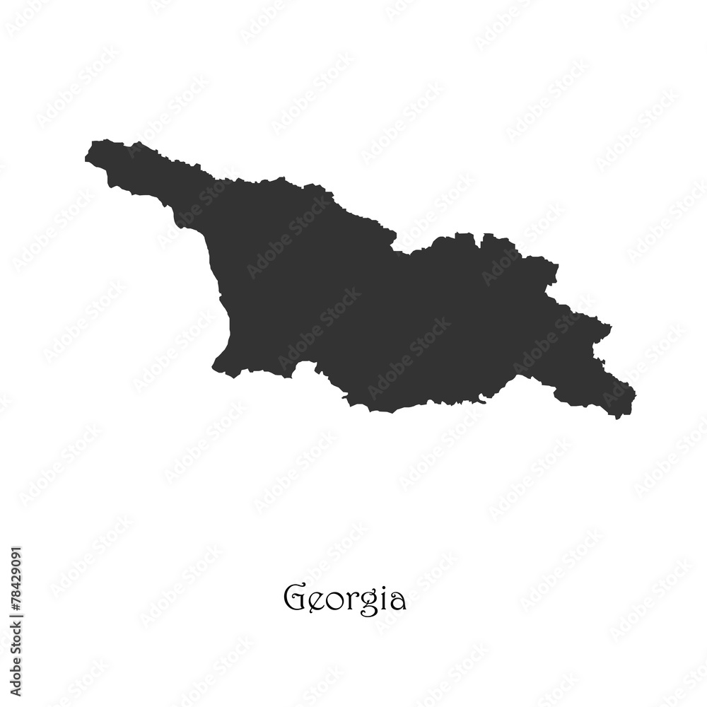 Black map of Georgia for your design