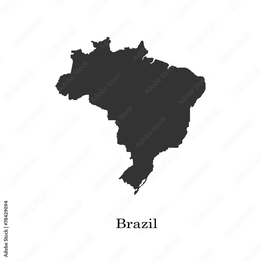 Black map of Brazil for your design
