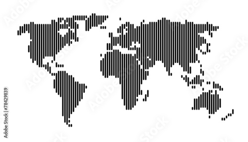 World map vertical black lines EPS 10