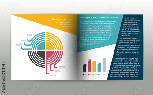 Brochure design. Magazine layout for infographics.
