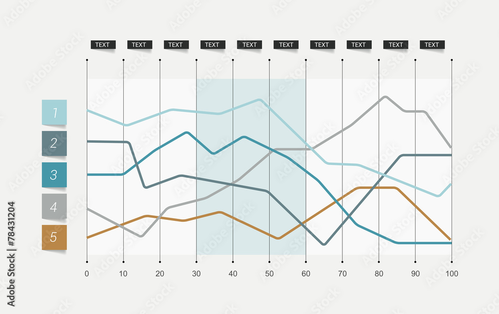 Flat chart. Lined graph. Simply color editable. Flat chart. Lined graph. Simply color editable.