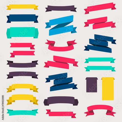 Set of design elements banners ribbons.