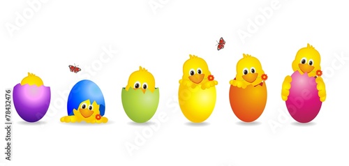 witzige Küken im Ei