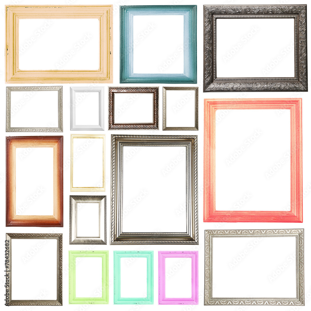 Collection of frames isolated on white Collection of frames isolated on white