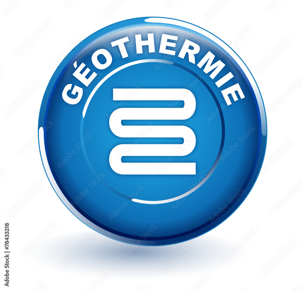 géothermie sur bouton bleu géothermie sur bouton bleu