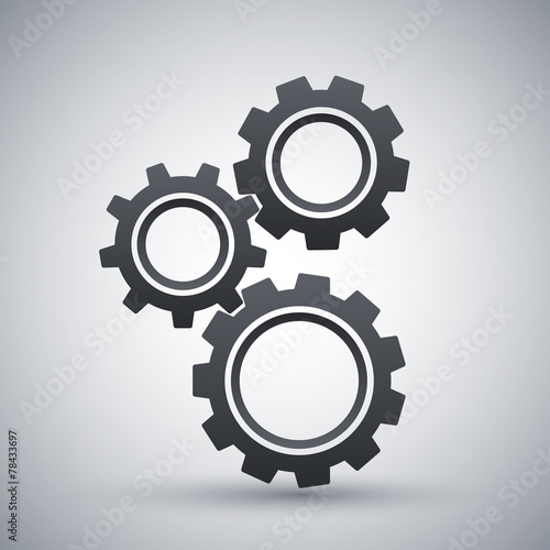 Gears or settings icon, stock vector