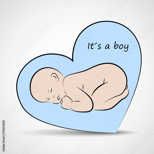 schlafendes baby im blauen herz