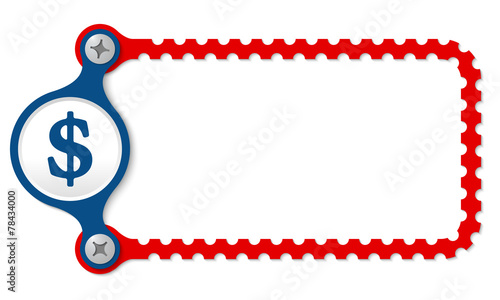 vector perforated frame and dollar symbol