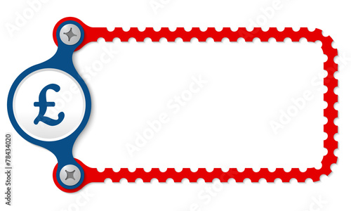 vector perforated frame and pound sterling symbol