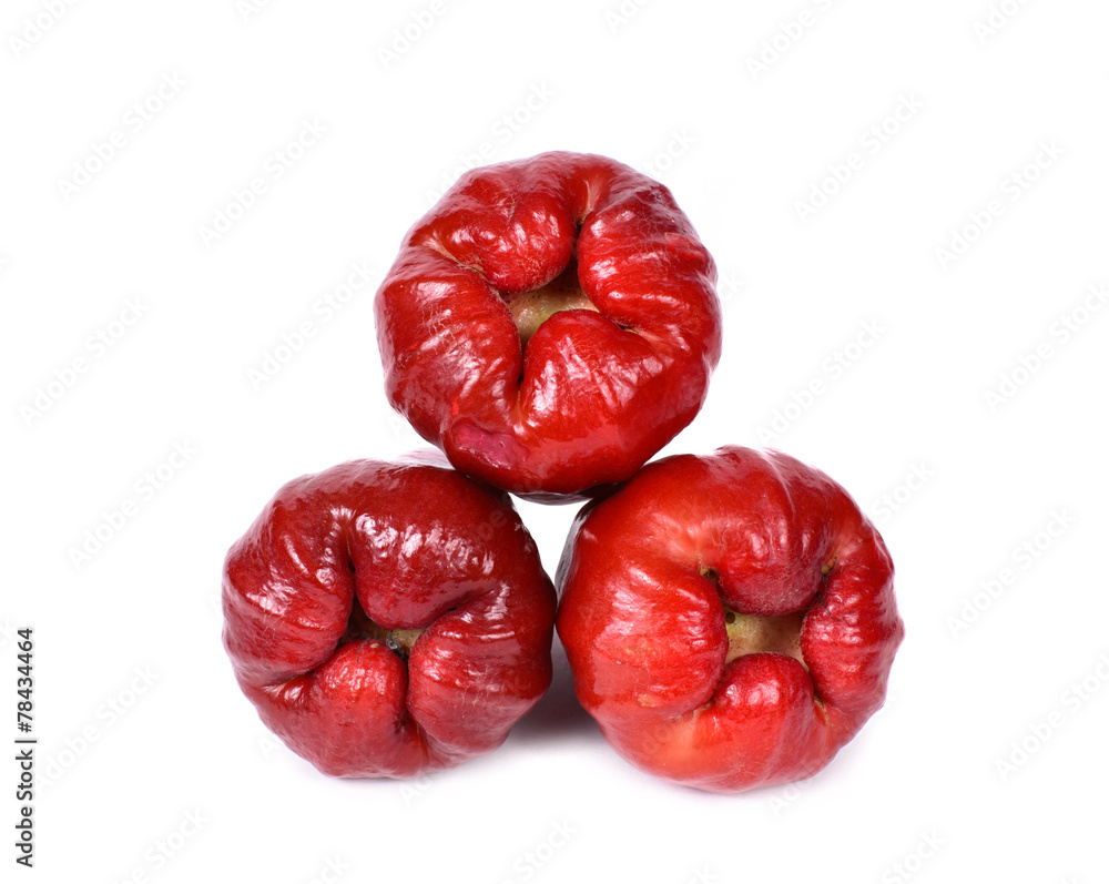 Rose apples or chomphu isolated on white background Rose apples or chomphu isolated on white background