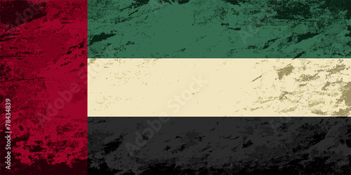 United Arab Emirates flag. Grunge background. Vector